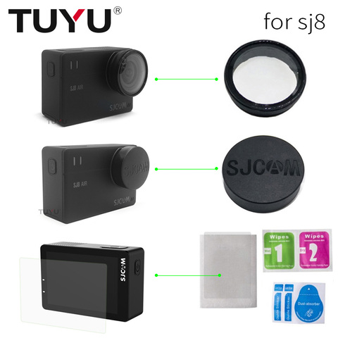 Bouchon d'objectif SJCAM SJ8/couvercle d'objectif/filtre UV en verre/Film protecteur d'écran pour accessoires de caméra d'action d'air SJ8 Pro/Plus/Original ► Photo 1/6