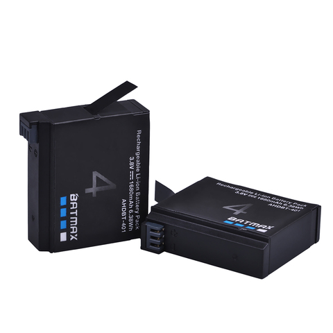 2 pièces 1680mAh Gopro Hero 4 batterie de remplacement Li-ion batterie Rechargeable pour GoPro HERO4 GoPro AHDBT-401 Action caméra Bateria ► Photo 1/5