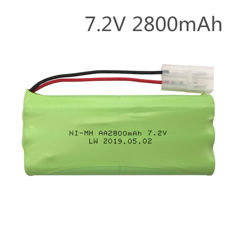 Batterie NiMH Rechargeable de jouet RC 7.2V 2800mAh avec connecteur de décharge Tamiya pour voitures de course RC bateau avion ► Photo 1/3