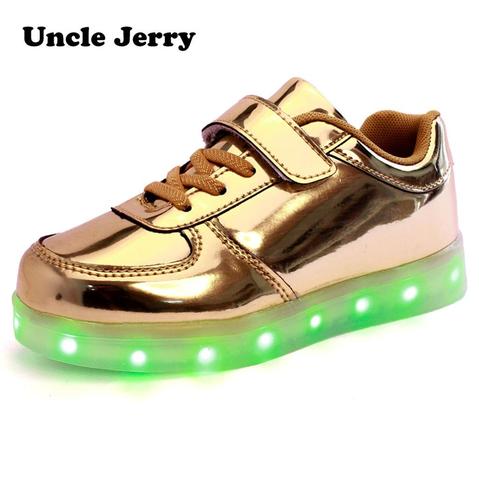 UncleJerry-baskets de noël lumineux enfants | Baskets de noël scintillantes, chaussures USB chargering Light Up, pour garçons et filles ► Photo 1/6