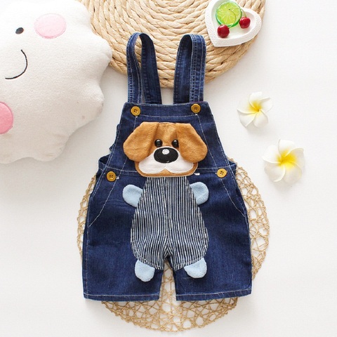 DIIMUU – salopette d'été en jean pour bébé, salopette short pour garçons et filles, vêtements en Denim, dessins animés chien, tenue décontractée ► Photo 1/6