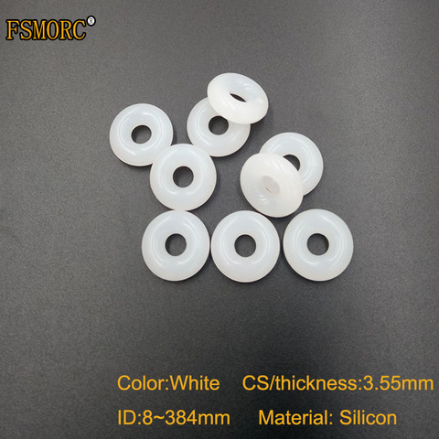 Joints toriques en silicone blanc, épaisseur 8mm ~ 384mm * 3.55mm, joints de qualité alimentaire, sans poison, résistance à la chaleur ► Photo 1/3