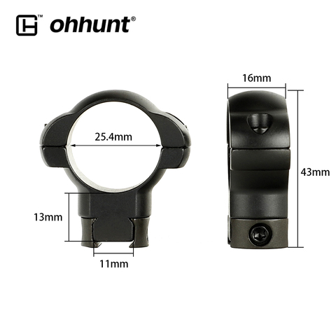 Ohhunt 25.4mm ou 30mm diamètre acier fusil de chasse portée anneaux de montage bas moyen haut profil 11mm 3/8 queue d'aronde. 22 Airgun ► Photo 1/6