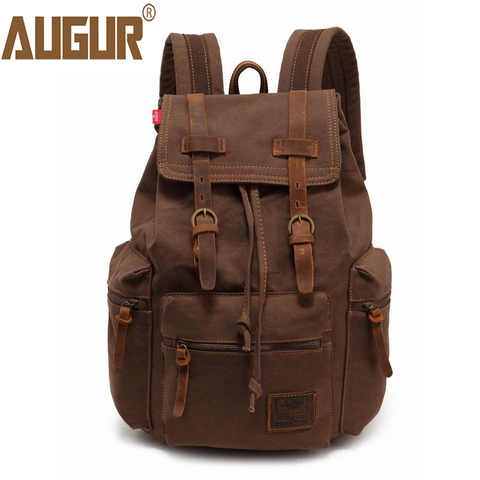 AUGUR classique hommes et femmes sac à dos lourd Durable toile Vintage voyage grande capacité sac à dos d'école pour ordinateur portable sac à dos ► Photo 1/6