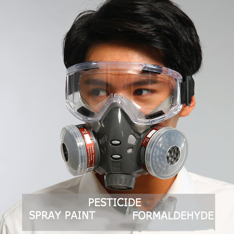 Masque à gaz anti-poussière demi-masque peinture en aérosol formaldéhyde industrie chimique Pesticide charbon actif odeur absorbant masque de protection ► Photo 1/6