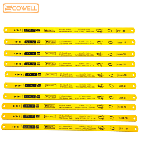 SCOWELL-lames de scie à main flexibles, HSS bi-métal M42 30% Cobalt, 12 