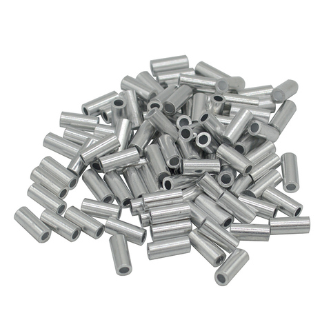 Manchons de sertissage de pêche en aluminium 100 pcs/lot ligne de pêche ronde simple sertissage Tube fil sertissage connecteur accessoires 1.0-2.0mm ► Photo 1/6