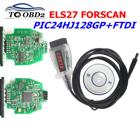 V2.3.8 ELS27 FORScan vert PCB PIC24HJ128GP + FTDI Mircochip fonctionne ELM327 & J2534 Pss-à travers pour Mazda pour Mercury pour Ford pour Lincol ► Photo 1/6