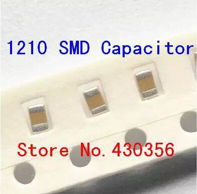 Condensateur smd 1210, 104M, 0.1uf, 100NF, 50V, 50 pièces, livraison gratuite ► Photo 1/1