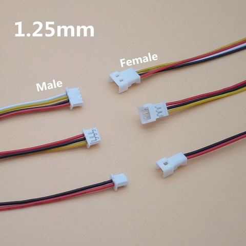 Connecteur Micro JST de 1.25MM, lot de 20 pcs/connecteur mâle et femelle, à 2 broches/3/4 broches avec câbles, LED broches ► Photo 1/6