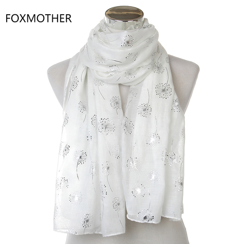 2022 Nouveau Dames De Mode Brillant Blanc Rose Gris Bronzage Argent Pissenlit Foulards Pour Femmes ► Photo 1/6