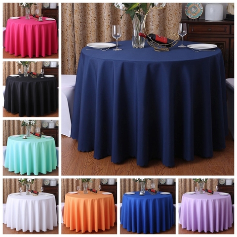 24 couleurs couverture de table de mariage nappe polyester linge de table hôtel banquet tables rondes décoration en gros ► Photo 1/6