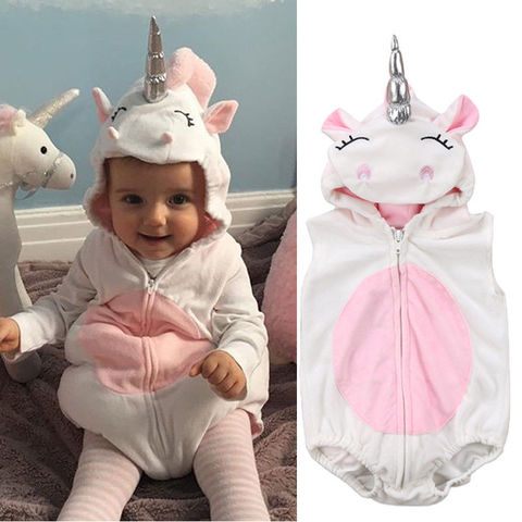 Combinaison pour nouveau-né | Combinaison en molleton, motif licorne, pour petites filles ► Photo 1/6