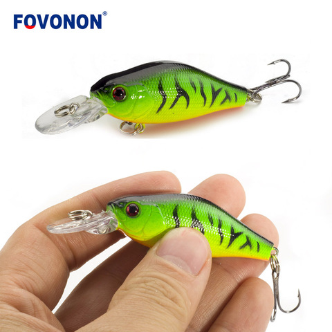 FOVONON – pièces artificiel Wobbler pour la pêche en bateau, leurre pour attraper des poissons, Crankbait, 6,5 cm, 8g, 1 pièce ► Photo 1/6