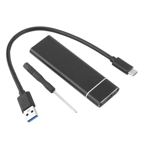 Boîtier pour disque dur ssd portable M.2, usb type-c 3.1 M2 NGFF 2242/2260/2280, argent et noir ► Photo 1/6