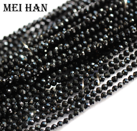 Meihan – perles de rocaille à facettes rondes naturelles de 2mm, 10 brins/ensemble, pour conception de bijoux, bracelet en pierre précieuse à la mode, bricolage ► Photo 1/3