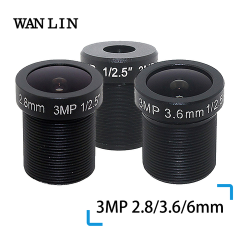 WANLIN – objectif de caméra de vidéosurveillance 3mp 2.8/3.6/6mm, lentille de sécurité, ouverture M12 F1.8, Format d'image 1/1/2 