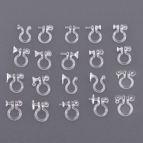 Clip d'oreille Transparent pour la fabrication de bijoux, 50 pièces, Clip d'oreille en plastique en forme de U, boucles d'oreilles, accessoires de bricolage, résultats de bijoux ► Photo 1/6