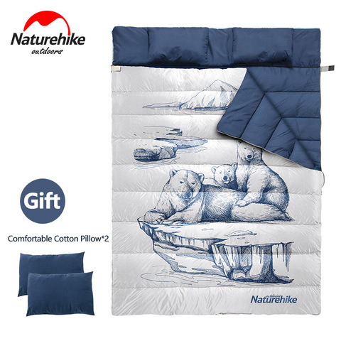 Natureike-sac de couchage Double, séparables en 2 sacs de couchage avec 2 oreillers, confortable et respirants, sac de couchage de Camping ► Photo 1/6