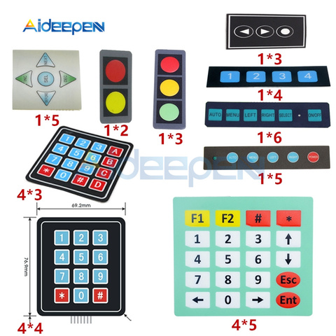 Panneau de commande pour Arduino, 1x2, 1x3, 1x4, 1x5, 1x6, 4x3, 4x4, 4x5 touches, interrupteur à Membrane, clavier matrice ► Photo 1/6
