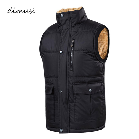 DIMUSI – gilet en coton épais et chaud pour homme, gilet coupe-vent thermique doux, sans manches, 7XL, collection automne et hiver ► Photo 1/6