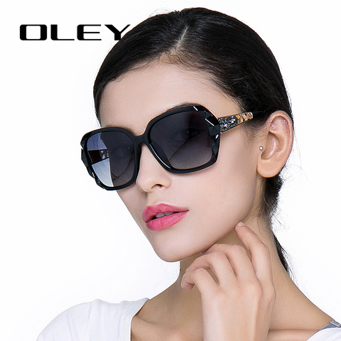 OLEY-lunettes De soleil surdimensionnées pour femmes, marque De luxe, Design élégant, polarisées, prismatiques ► Photo 1/5