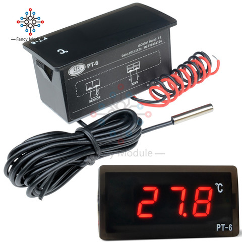 Diymore – thermomètre numérique à affichage LED pour Aquarium avec sonde à capteur NTC, 12V DC/AC 220V ► Photo 1/6