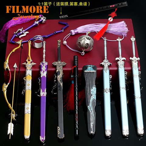 Le fondateur du diabolisme Mo Dao Zu Shi porte-clés 22 CM flûte fouet arme modèle porte-clés Collection épée avec gaine bijoux ► Photo 1/6