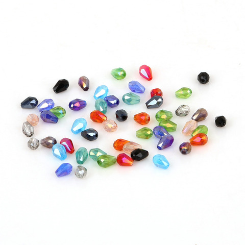Perles en cristal autrichien, en forme de goutte d'eau, pour fabrication de bijoux, bricolage, 100 pièces/lot ► Photo 1/6