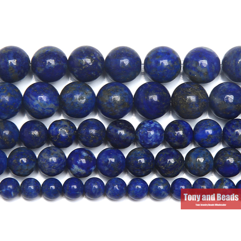 Pierre naturelle Semi-précieuse Afghanistan Lapis Lazuli perles rondes en vrac 15 