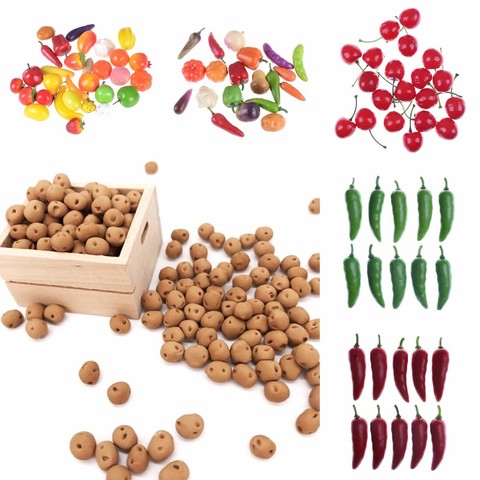 10 pièces/lot cuisine jouets mousse Mini Simulation Fruits et légumes artificiels pour les enfants semblant jouer jouets vente chaude ► Photo 1/6