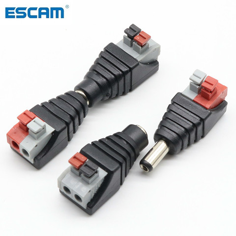 ESCAM – 5 connecteurs DC mâle + 5 connecteurs DC femelle 2.1x5.5mm, adaptateur prise d'alimentation pour caméra de vidéosurveillance ► Photo 1/4