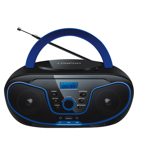 LONPOO – haut-parleur pour CD, Mini lecteur Portable, Boombox, Bluetooth, MP3, USB, Radio FM, écouteurs sans fil, AUX, stéréo ► Photo 1/6