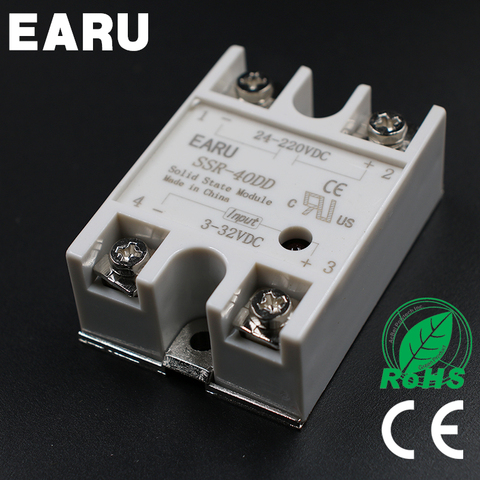 Relais à l'état solide SSR-40DD, entrée 3-32V cc, 40a, vers 24-220V cc, SSR, 40DD SSR-40 DD, commande industrielle, vente en gros, tendance ► Photo 1/4