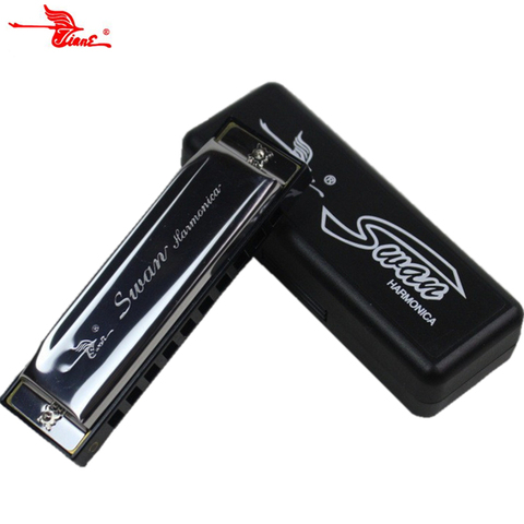 Vente chaude cygne Harmonica Diatonic10 trou Blues harpe bois Instrument de musique orgue de bouche pour Rock Country Folk Jazz mélodica ► Photo 1/5