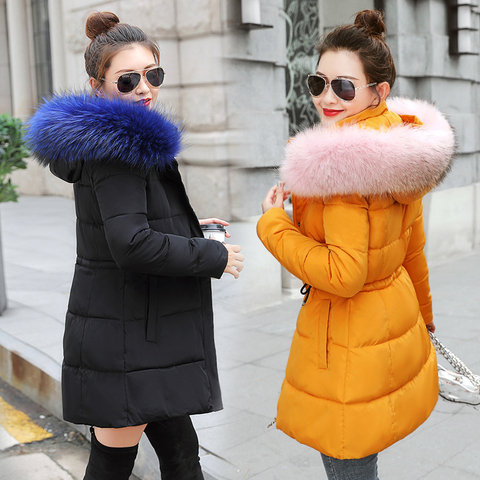 Winter Jacket Women New 2022 Coats Artificial raccoon hair collar Female Parka black Thick Cotton Padded Lining Ladies S-3XXXL ► Photo 1/6