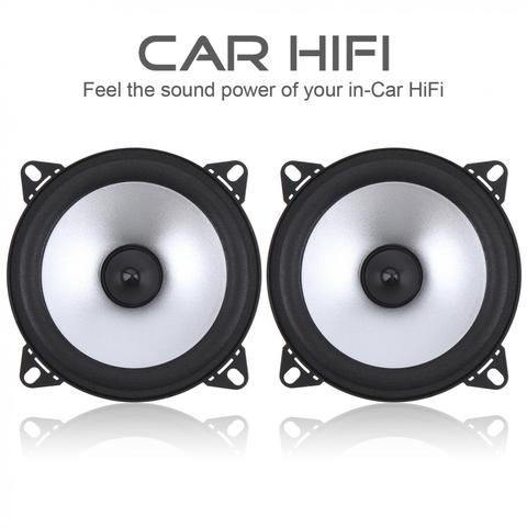 2 pièces 4 pouces 60 W 2 voies voiture Coaxial Hifi haut-parleur véhicule porte Auto Audio musique stéréo gamme complète fréquence Hifi haut-parleurs forts ► Photo 1/6