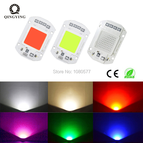 Lampe à puce LED Cob IC intelligente AC 220V 50 W, 5 à 10 pièces, rouge, vert, bleu, blanc chaud, pour projecteur extérieur ► Photo 1/1