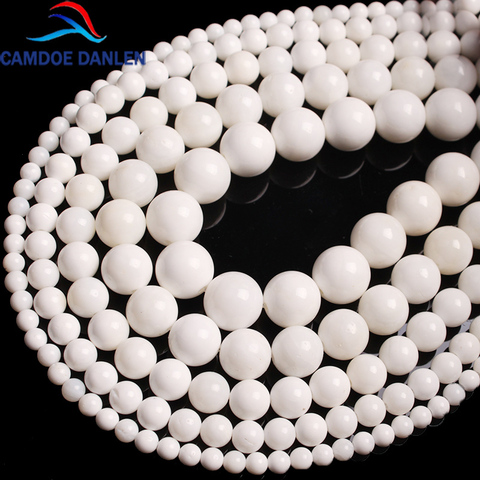 100% perles de coquille naturelles blanc Tridacna coquille perles rondes 4 6 8 10 12mm bricolage perles breloque pour les femmes fabrication de bijoux en gros ► Photo 1/5