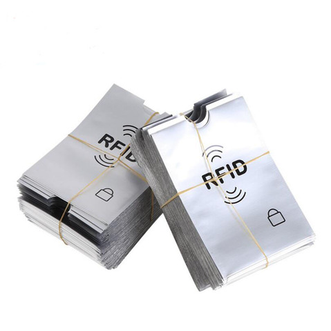 10 pcs Anti-Manches De Numérisation De Cartes de Crédit RFID Carte Protecteur Anti-magnétique En Aluminium Feuille Portable Titulaire de La Carte Bancaire ► Photo 1/3