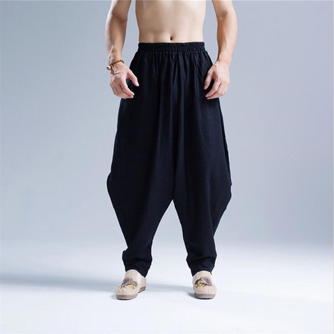 Pantalon sarouel en coton et lin pour homme, ample et décontracté, taille élastique, grande taille 2022 6XL, nouvelle collection été automne M-5XL ► Photo 1/5