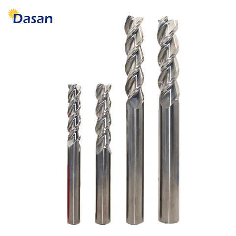 Fraise à 3 lames en carbure de tungstène, outil de coupe en carbure de tungstène pour l'aluminium, 4mm 5mm 6mm 8mm 12mm, 1 pièce ► Photo 1/1