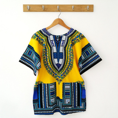 T-shirt manches courtes pour hommes et femmes, unisexe, en coton, imprimé traditionnel africain, Dashiki, hauts la mode ► Photo 1/6