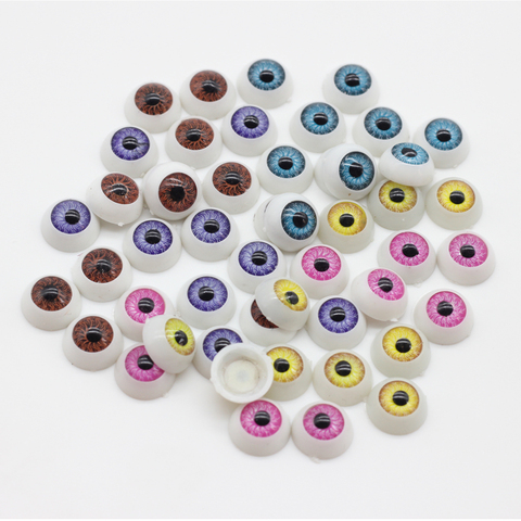 Oculaires ronds en acrylique de 12mm, 10 pièces/lot, pour bricolage, poupée ours artisanat, couleur mixte, en plastique, es013 ► Photo 1/2