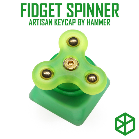 HAMMER FIDGET SPINNER casquette-clé ARTISAN Compatible avec les commutateurs Cherry MX et les clones, corps en résine, noir, jaune, vert, bleu, rouge, rose ► Photo 1/6