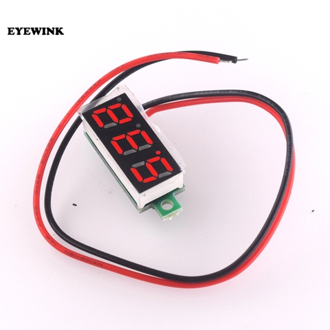 Mini voltmètre numérique à affichage LED, 0.36 pouces, 0-30V DC, bleu/rouge/vert, voltmètre, jauge de tension, panneau de mesure 2 fils ► Photo 1/3