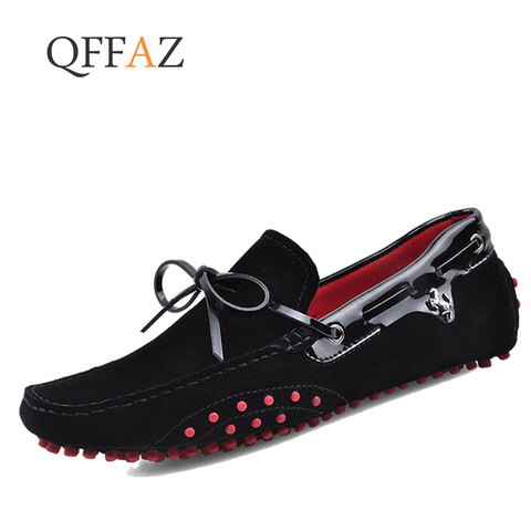 Qffa – mocassins en cuir véritable pour homme, chaussures de bateau plates à enfiler, décontractées, faites à la main ► Photo 1/6