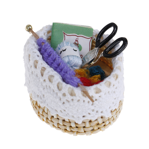 Maison de poupée Miniature 1:12, Mini outil de tricot en laine, jouet de collection, cadeau ► Photo 1/6