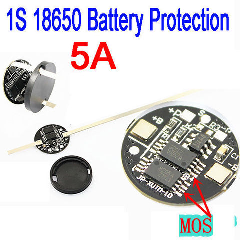 BMS 1S 5a PCB, panneau de Protection pour batteries lithium 3.7V 18650 Li-ion, cellule + base en plastique noir ► Photo 1/6