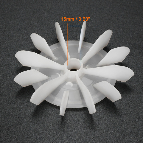 Uxcell 1 pièces 120x15mm/140x16mm/140x18mm/148x20mm blanc plastique D arbre remplacement 6/12 turbine moteur ventilateur palette pour bricolage à la maison ► Photo 1/4